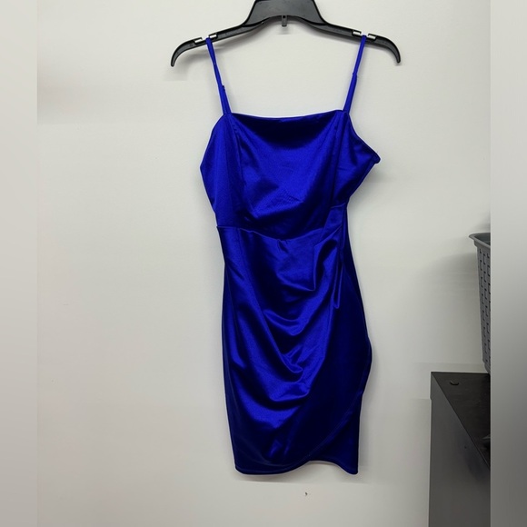 Royal blue silk homecoming dress - Picture 1 of 5